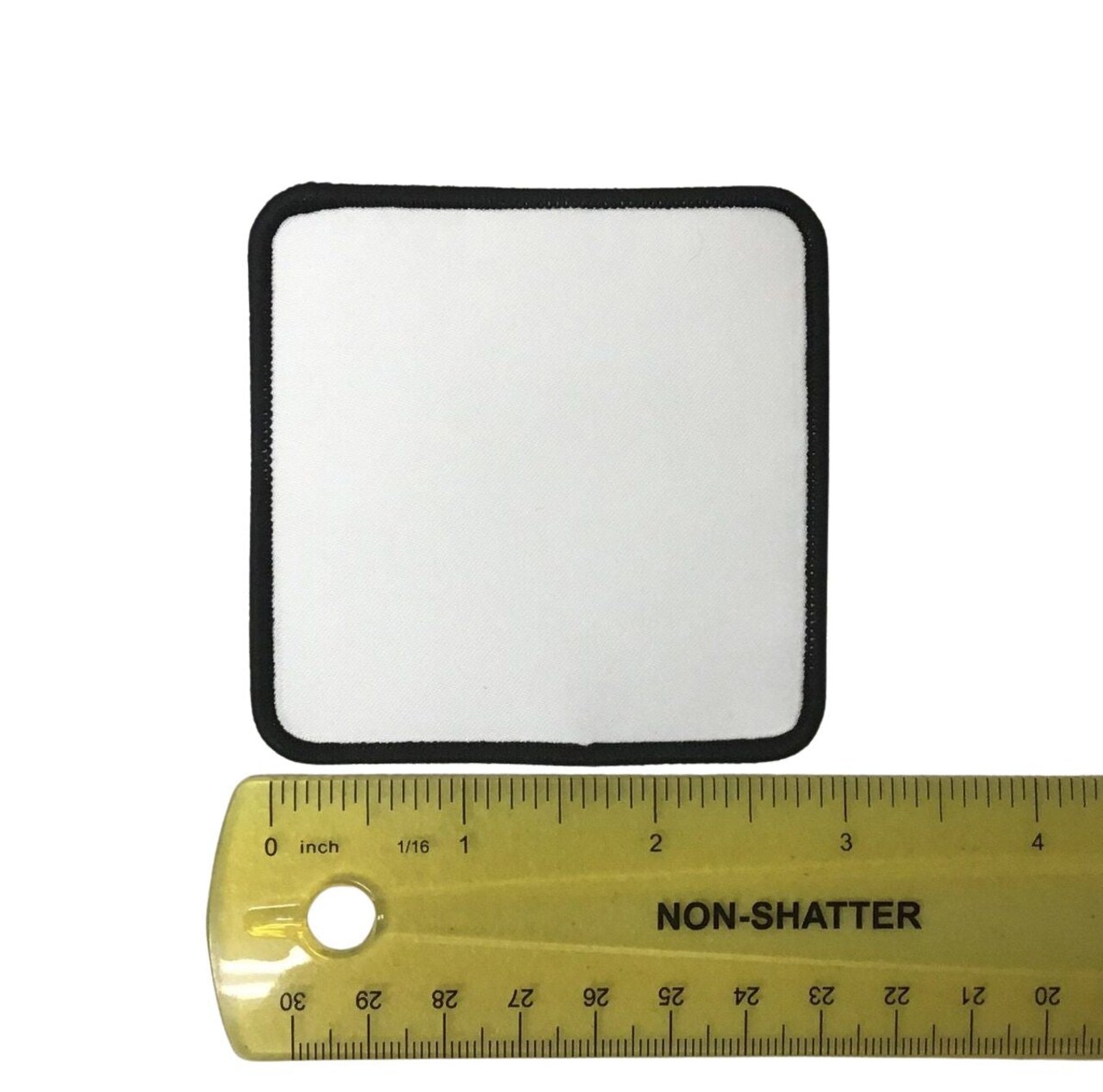 Sublimation Patch with Black Border and Adhesive, SQUARE, 3" x 3"